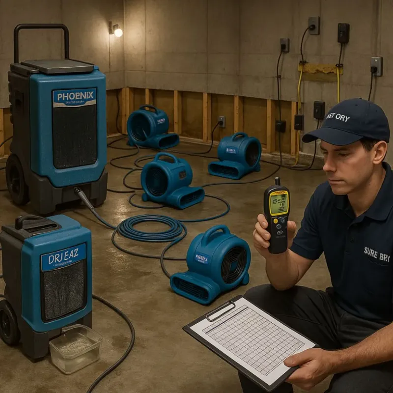 Structural Drying and Dehumidification process in Tuscumbia, MO